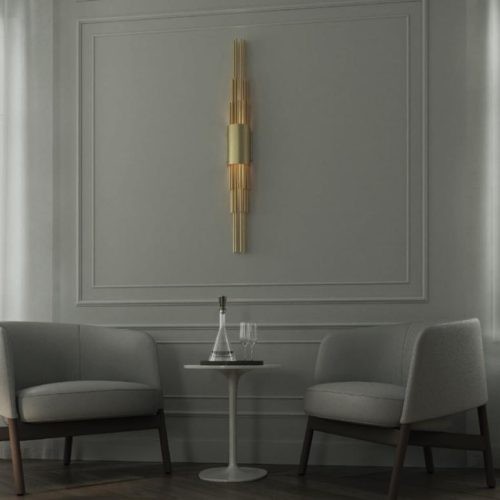 Arandela de parede com um design alongado e contemporâneo
