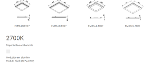 Plafons de embutir quadrados Piazza - Imagem 2